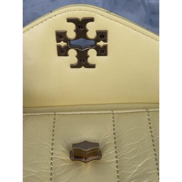 NWT Tory Burch Kira Patent Camera Bag Lemon Yellow 142808 Puffy Crossbody Mini - Picture 7 of 16